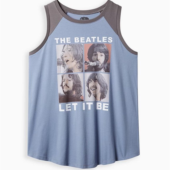 ❤️NWT VINTAGE TORRID TANK - THE BEATLES JOHN LENNON LET IT BE - CONCERT BAND TEE - Picture 1 of 10